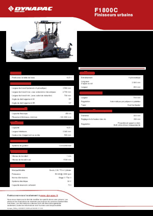Tracked Asphalt Pavers Dynapac F1800C