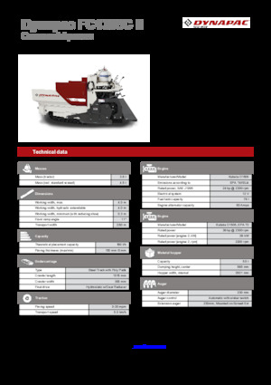 Tracked Asphalt Pavers Dynapac FC1300C II