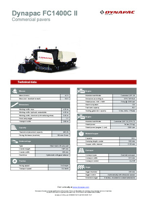 Paletli asfalt zemin kaldırıcıları Dynapac FC1400C II