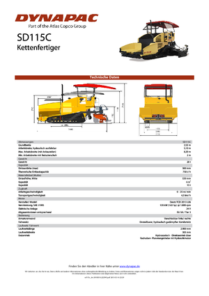 Tracked Asphalt Pavers Dynapac SD 115 C