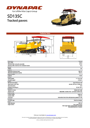 Paletli asfalt zemin kaldırıcıları Dynapac SD 135 C