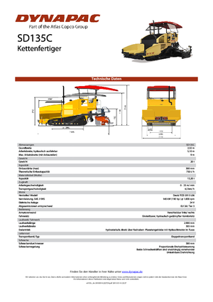 Paletli asfalt zemin kaldırıcıları Dynapac SD 135 C