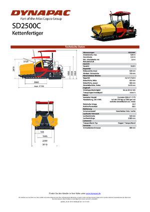 Tracked Asphalt Pavers Dynapac SD 2500 C