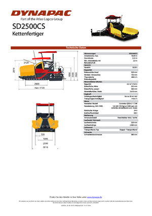 Tracked Asphalt Pavers Dynapac SD 2500 CS