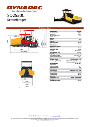 Paletli asfalt zemin kaldırıcıları Dynapac SD 2550 C