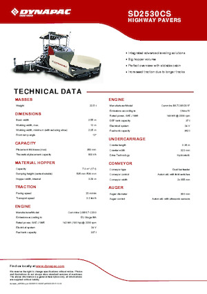 Paletli asfalt zemin kaldırıcıları Dynapac SD2530CS