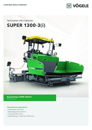 Tracked Asphalt Pavers Vögele Super 1300-3i