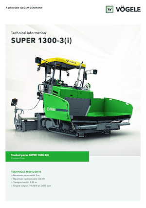 Tracked Asphalt Pavers Vögele Super 1300-3i