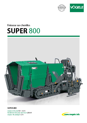 Tracked Asphalt Pavers Vögele Super 800