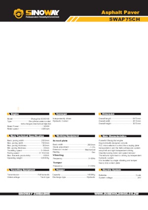 Paletli asfalt zemin kaldırıcıları Sinoway SWAP75CH