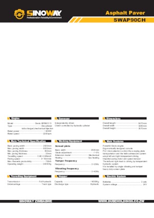 Tracked Asphalt Pavers Sinoway SWAP90CH