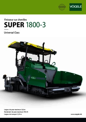 Tracked Asphalt Pavers Vögele Super 1800-3
