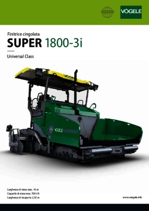 Tracked Asphalt Pavers Vögele Super 1800-3i