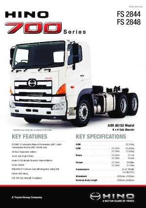 Truck Tractors - Tractor Units Hino 700 FS 2848 6x4