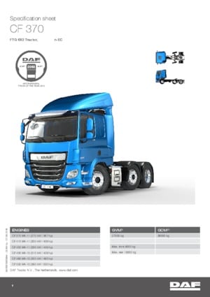 Truck Tractors - Tractor Units DAF CF 370 FTG SLEEPER CAB
