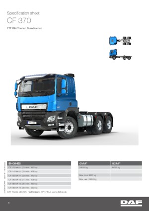 Tarktör parçaları DAF CF 370 FTT Construction