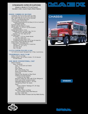 Truck Tractors - Tractor Units Mack CL703 CA67 Conventional Cummins ISX 500 6x4