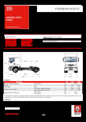 Tarktör parçaları Renault PREMIUM 430.19 4X2 LD T