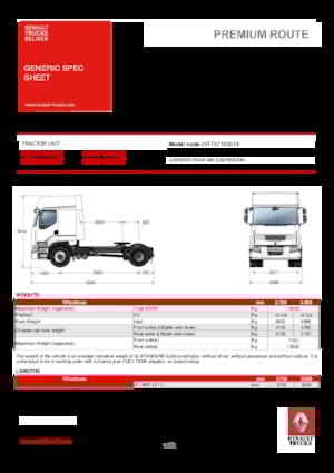 Truck Tractors - Tractor Units Renault PREMIUM 430.19 4X2 LD TGV1040