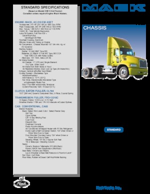 Truck Tractors - Tractor Units Mack VISION CA65 Conventional CXN603 AC-460P ASET 6x4