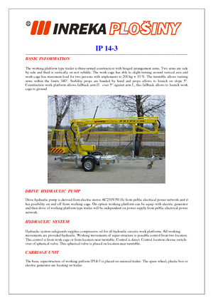 Araç Üstü Mafsallı Bomlu Vinçler Inreka IP 14-3