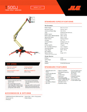 Trailer Mounted Articulating Boom Lifts JLG T500J