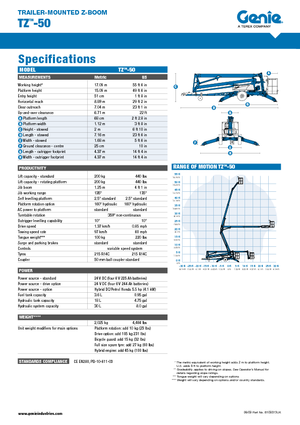 Truck Mounted Articulating Boom Lifts Genie TZ50/30 DC