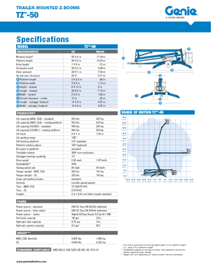 Truck Mounted Articulating Boom Lifts Genie TZ50/30 DC