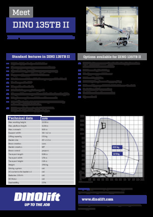 Trailer Mounted Telescopic Boom Lifts Dino Lift Dino 135TB II
