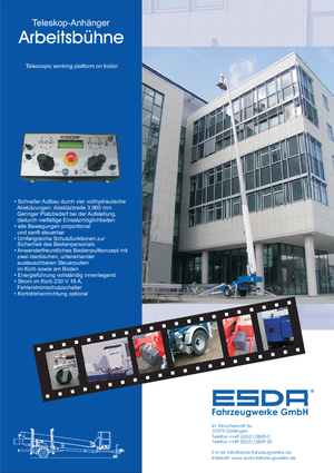 Trailer Mounted Telescopic Boom Lifts Esda TA 2220