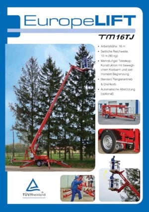 Trailer Mounted Telescopic Boom Lifts EuropeLift TM 16 TJ