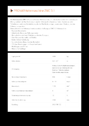 Trailer Sweepers Pronar ZMC 3.1