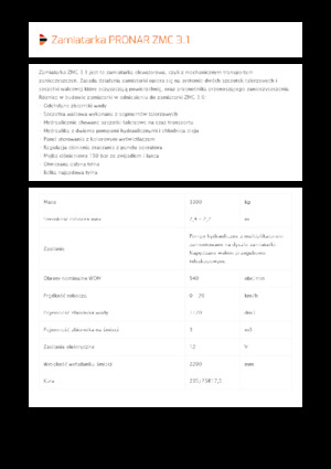 Trailer Sweepers Pronar ZMC 3.1