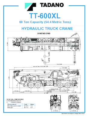 Truck Cranes Tadano TT-600XL