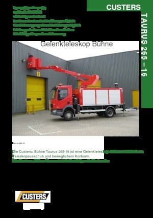 Römork Üstü Mafsallı Bomlu Vinçler Custers Taurus 265-16