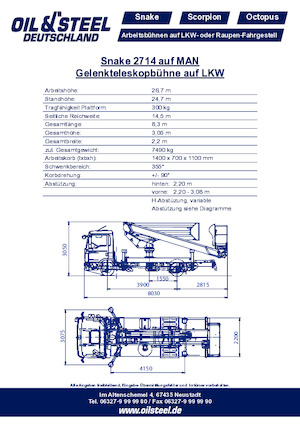 Römork Üstü Mafsallı Bomlu Vinçler Oil & Steel Snake 2714 