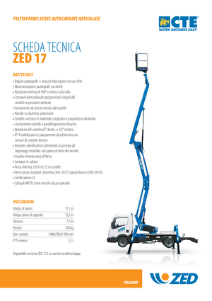 Römork Üstü Mafsallı Bomlu Vinçler CTE ZED 17