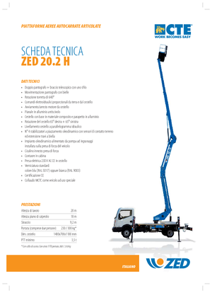 Trailer Mounted Articulating Boom Lifts CTE ZED 20.2 H