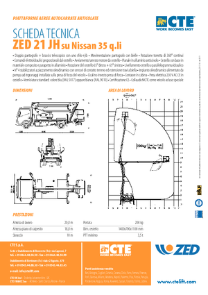 Trailer Mounted Articulating Boom Lifts CTE ZED 21 JH