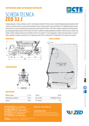 Trailer Mounted Articulating Boom Lifts CTE ZED 32 J