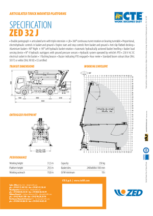 Trailer Mounted Articulating Boom Lifts CTE ZED 32 J