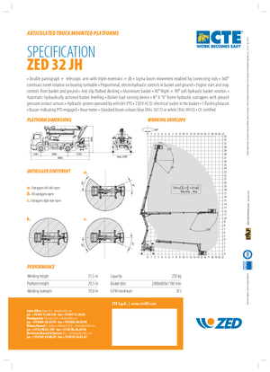 Römork Üstü Mafsallı Bomlu Vinçler CTE ZED 32 JH