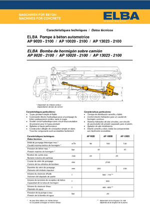 Truck-mounted Concrete Pumps Elba AP 9020