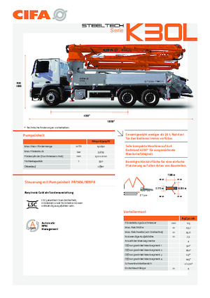 Truck-mounted Concrete Pumps CIFA K30L 