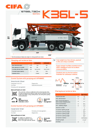 Truck-mounted Concrete Pumps CIFA K36L-5