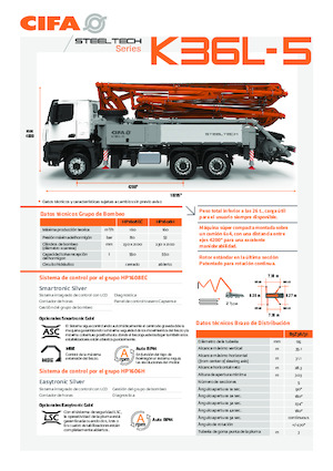Kamyona monte beton pompaları CIFA K36L-5