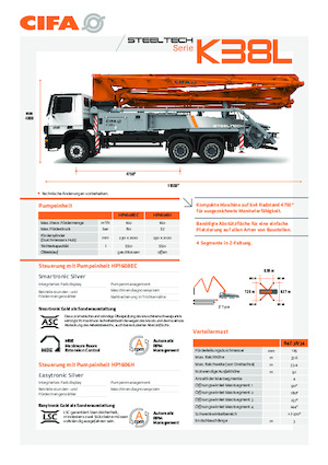 Truck-mounted Concrete Pumps CIFA K38L