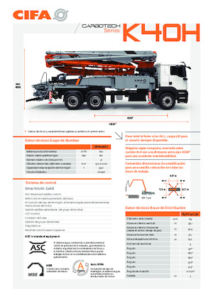Kamyona monte beton pompaları CIFA K40H