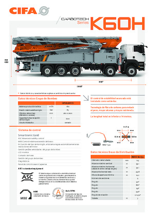 Kamyona monte beton pompaları CIFA K60H