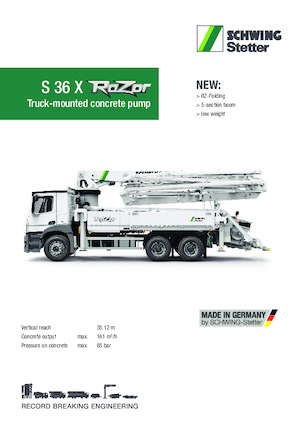 Truck-mounted Concrete Pumps SCHWING-Stetter S 36 X RaZor